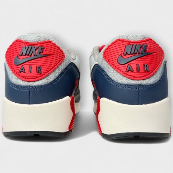 Nike Air Max 90 Men’s Size 8.5 Smoke Grey Navy Red DM0029 005 New w Box - Picture 5 of 13